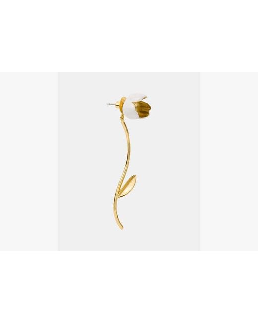Kate Spade White Golden Bloom Floral Statement Earrings