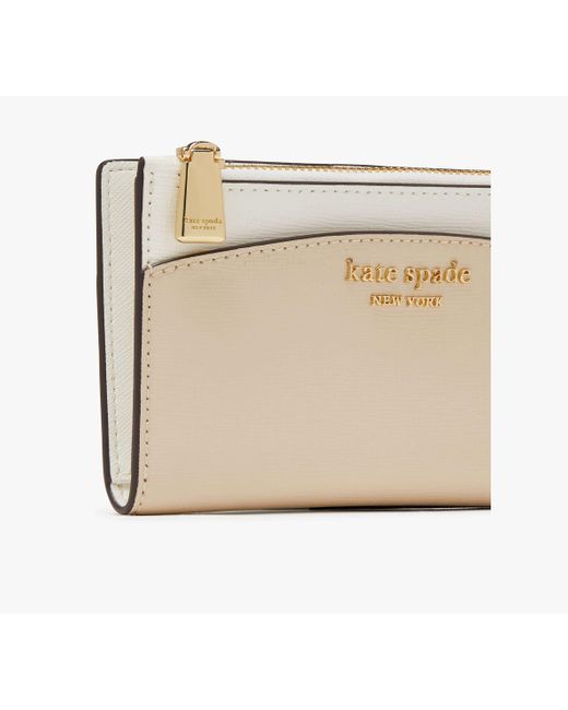 Kate Spade Natural Morgan Colorblocked Small Slim Bifold Wallet