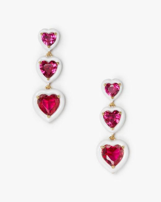 Kate Spade Pink Sweetheart Linear Earrings