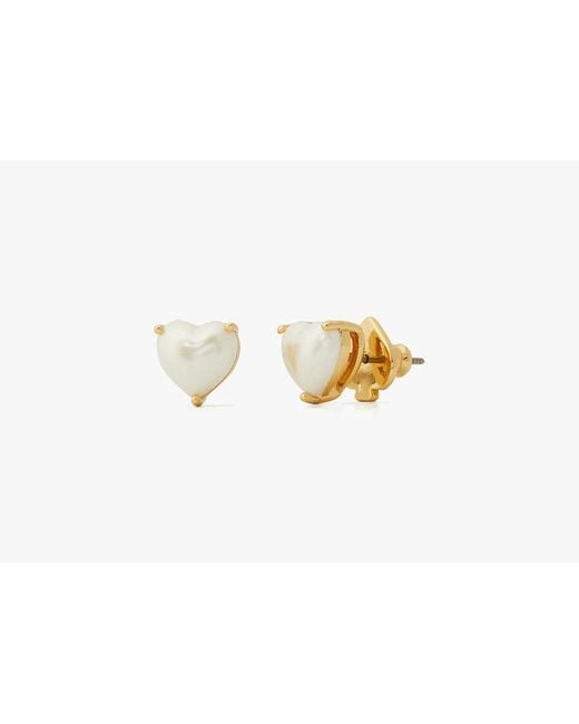 Kate Spade White Kate Spade My Love Heart Stud Earring