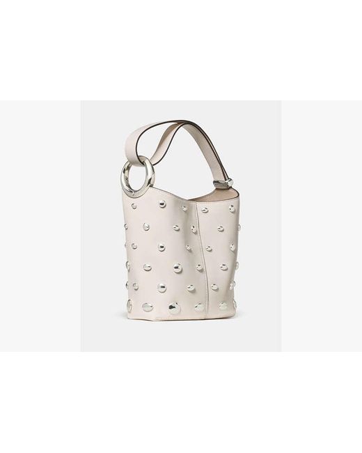 Kate Spade White Halo Studded Mini Bucket Bag