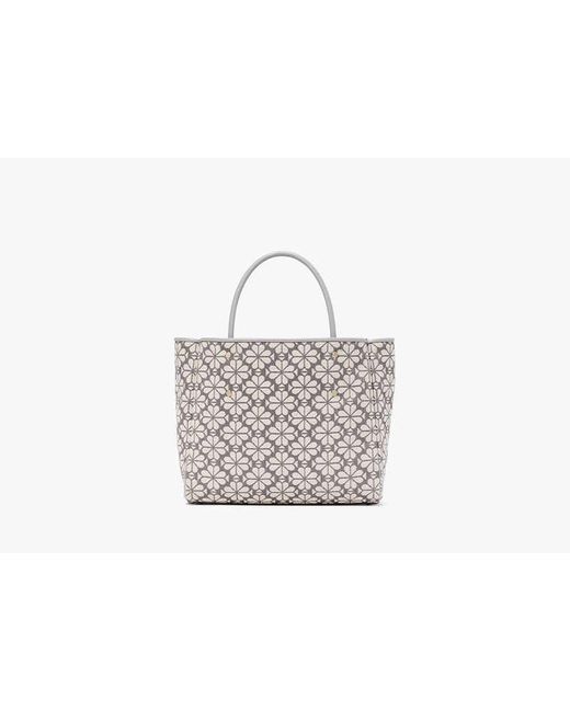 Kate Spade Gray Spade Flower Jacquard Medium Everything Tote