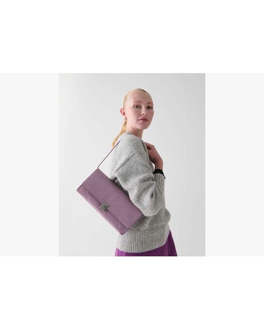 Kate Spade Purple Deco Glazed Leather Soft Shoulder Bag