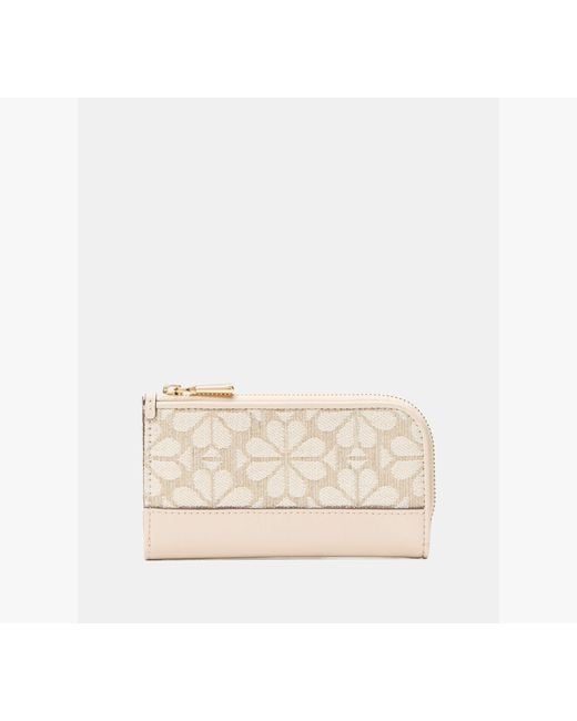 Kate Spade Natural Devin Spade Flower Jacquard Bifold Wallet
