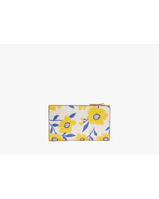 Kate Spade Yellow Morgan Sunshine Floral Klapp-Portemonnaie aus PVC