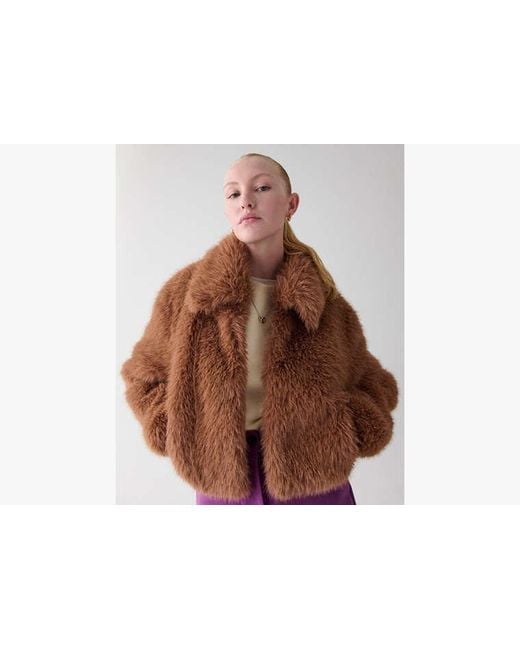Kate Spade Brown Faux Fur Jacket