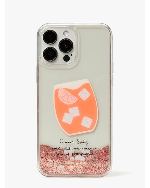 Kate Spade Campari Liquid Glitter Iphone 13 Pro Max Case | Lyst