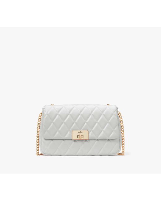 Kate Spade White Carey Medium Flap Shoulder Bag