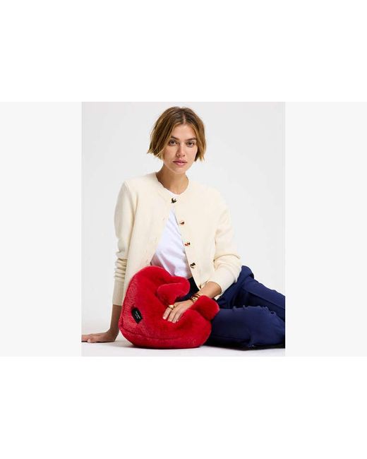 Kate Spade White Heart Button Nell Cardigan