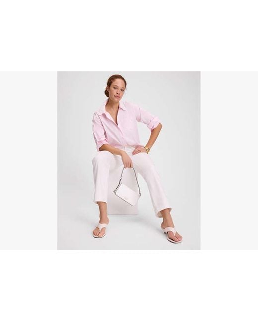 Kate Spade Pink Daisy Lace Collar Button Up Shirt