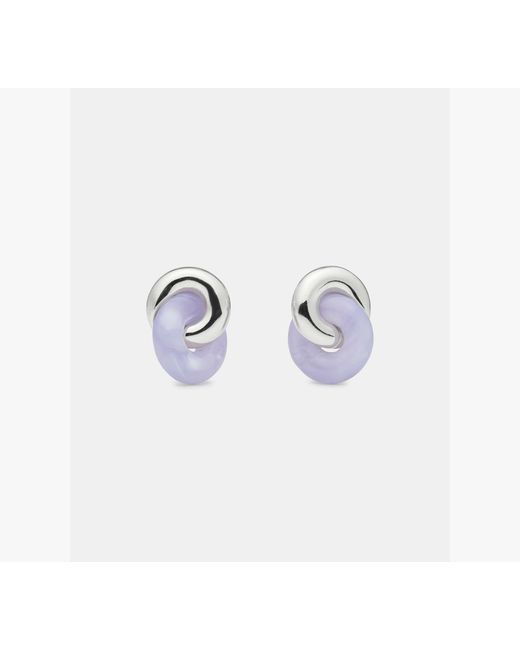 Kate Spade White Interlock Studs