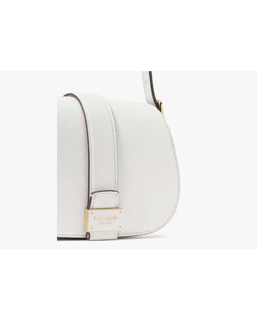 Kate Spade White Nouveau Mini Saddle Bag
