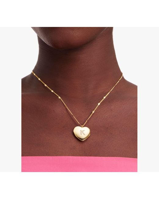 Kate Spade Metallic J Heart Letter Locket Necklace