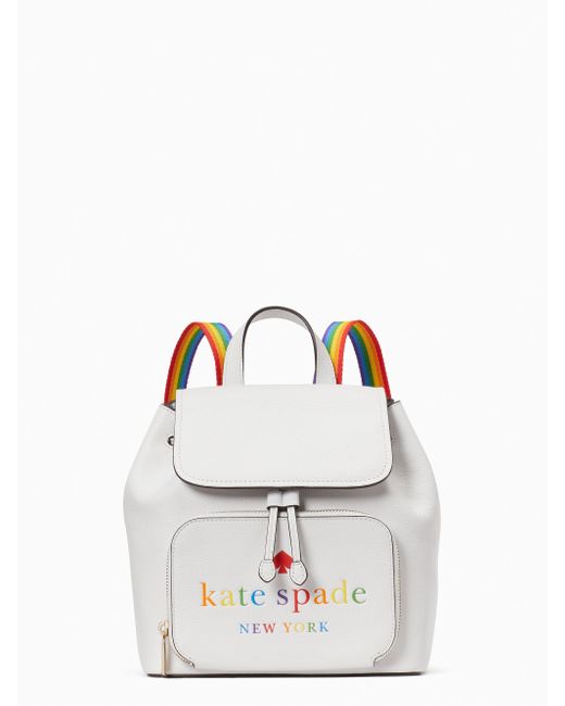 Kate Spade Darcy Flap Rainbow Backpack in White Lyst Canada