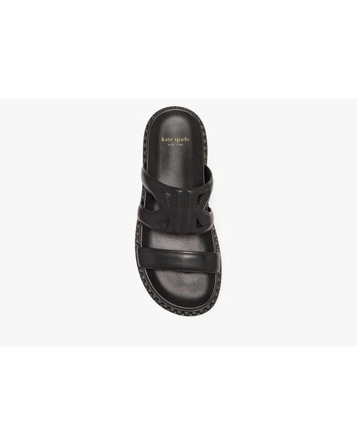 Kate Spade Black Duo Smooth Leather Sport Sandal