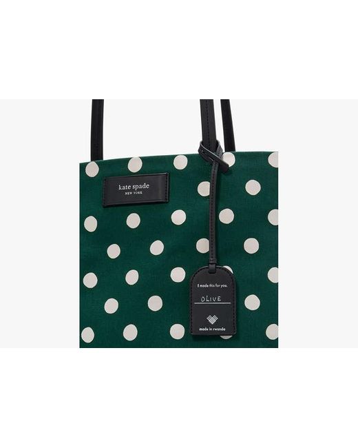 Kate Spade Green On Purpose Sunshine Dot Printed Canvas Large Tote
