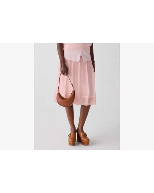 Kate Spade Pink Kate Spade Crinkled Organza Pleated Skirt