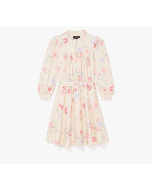 Kate Spade Pink Whimsical Garden Belted Shirt Dress