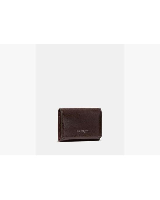 Kate Spade Brown Halo Glazed Card Case Trifold Wallet