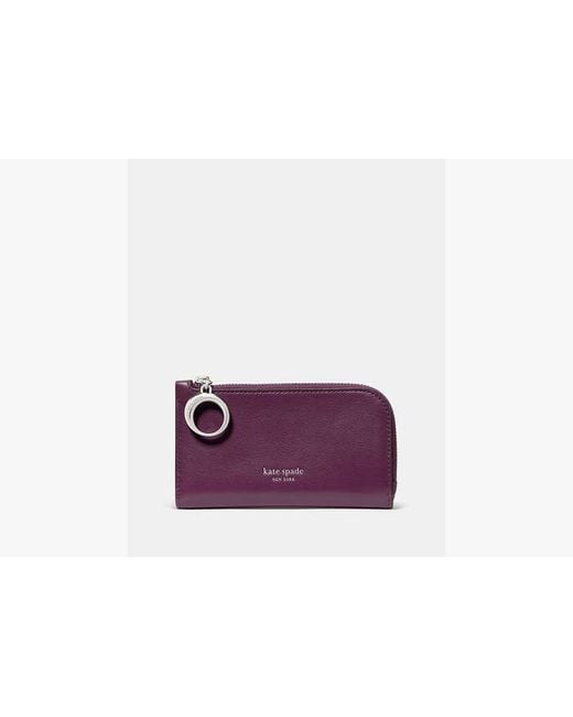 Kate Spade Purple Halo Fine Grain Leather Small Slim Bifold Wallet