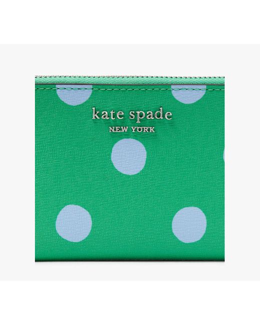 Kate Spade Green Morgan Sunshine Dot Small Slim Bifold Wallet