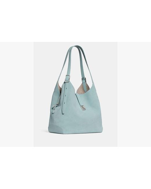 Kate Spade Blue Deco Suede Large Shoulder Bag