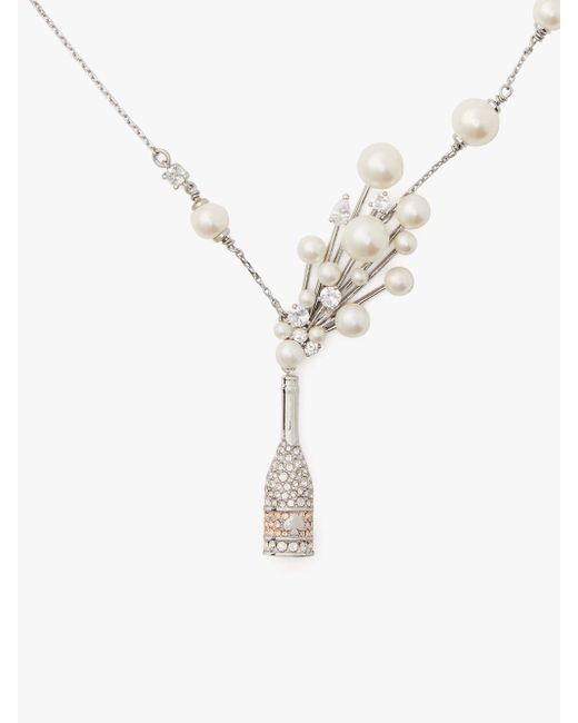 Kate Spade White Cheers To That Statement Pendant