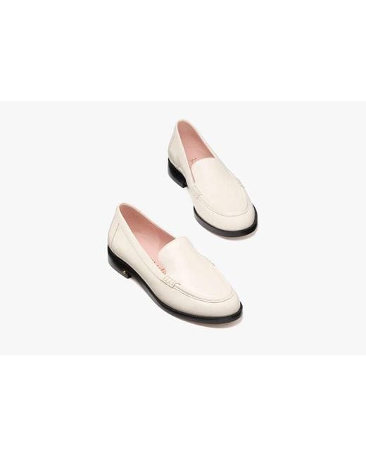 Kate Spade White Lori Patent Leather Loafers