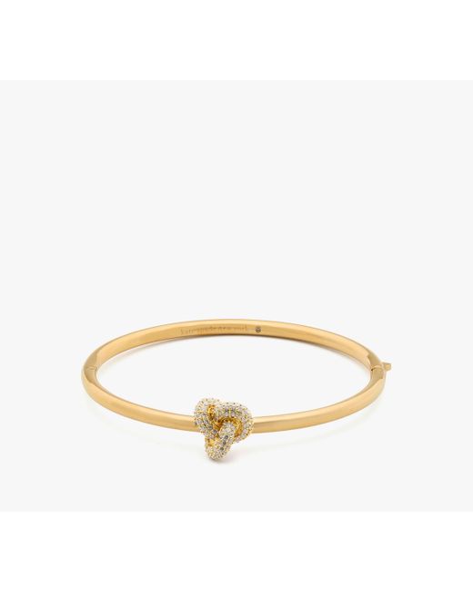 Kate Spade Metallic Double Knot Pave Hinged Bangle