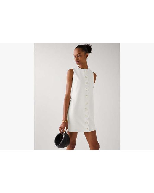 Kate Spade Scallop Shift Dress in White | Lyst