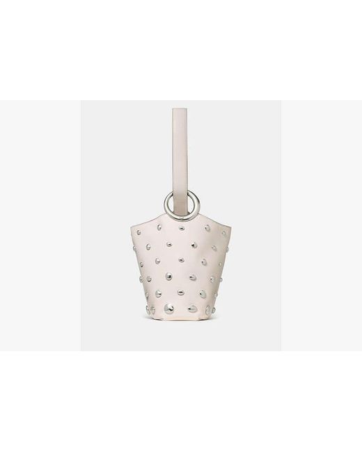 Kate Spade White Halo Studded Mini Bucket Bag