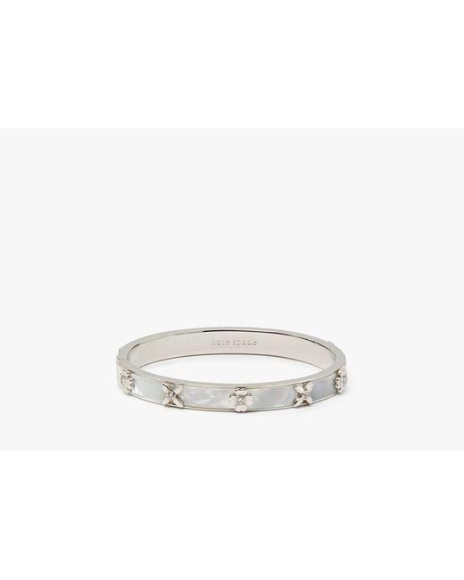 Kate Spade White Heritage Bloom Hinged Bangle