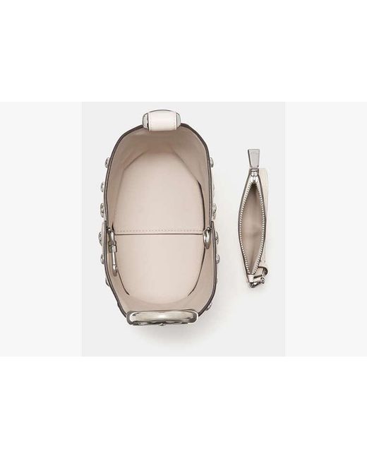 Kate Spade White Halo Studded Mini Bucket Bag