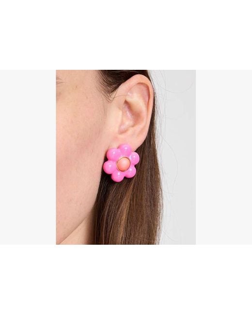 Kate Spade Pink Petal Puff Statement Studs