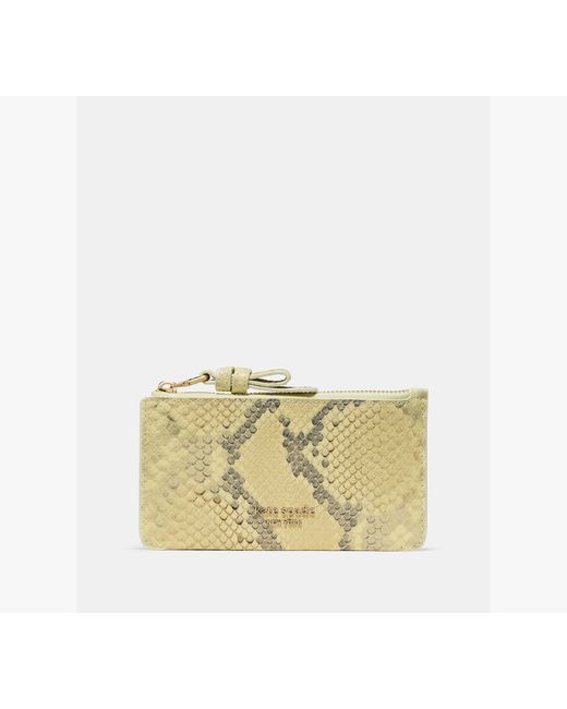 Kate Spade Metallic Loop Snake Embossed Zip Card Case