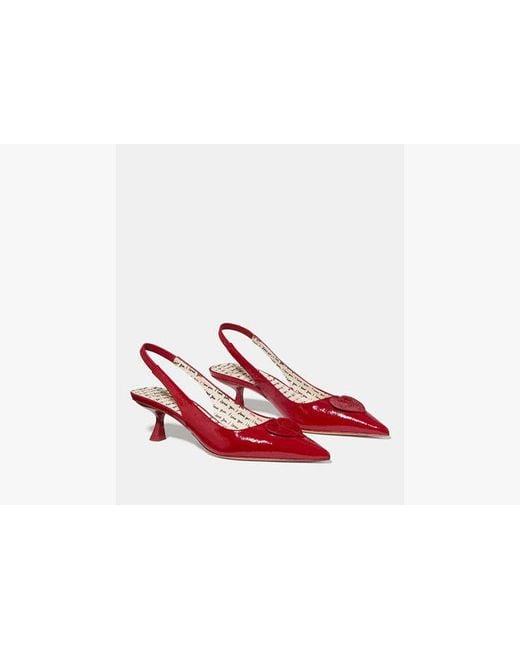 Kate Spade Red Lover Slingback Kitten Heel