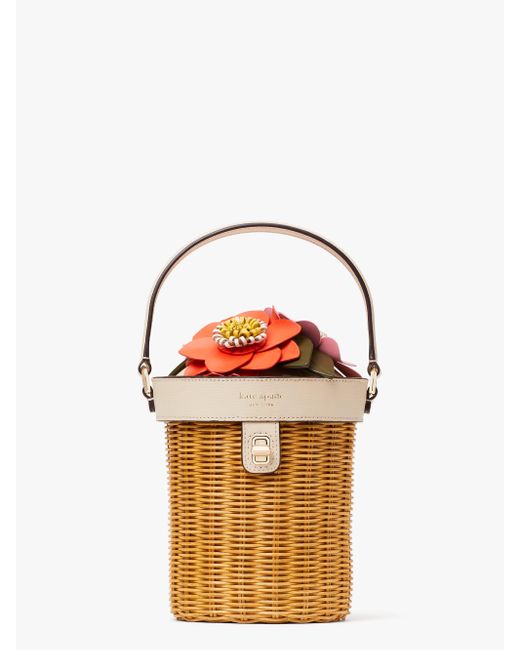 Kate Spade Leather Petal Wicker Flower Pot Crossbody Lyst