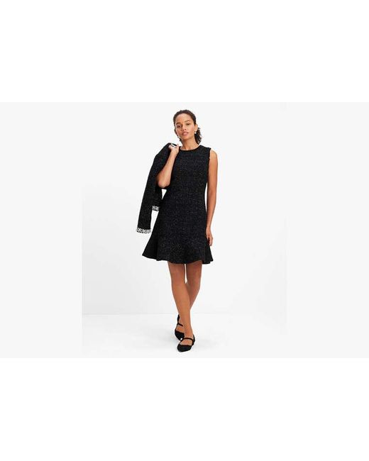 Kate Spade Black Kleid aus Tweed mit Volant