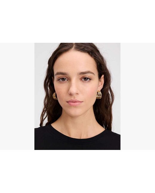 Kate Spade Metallic Spade Flower Lace Hoops