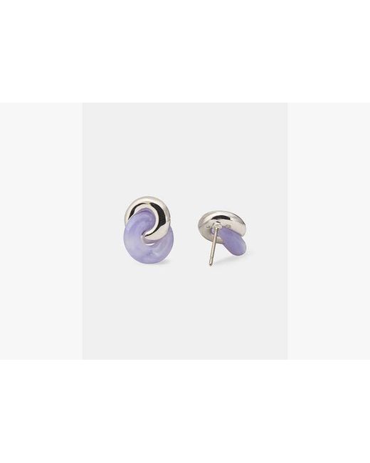Kate Spade White Interlock Studs