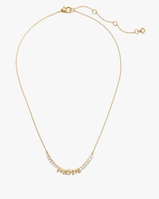 Kate Spade White Love You, Mom Necklace