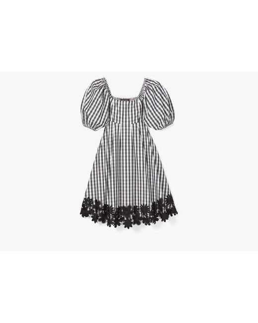 Kate Spade Black Spring Gingham Puff Sleeve Dress
