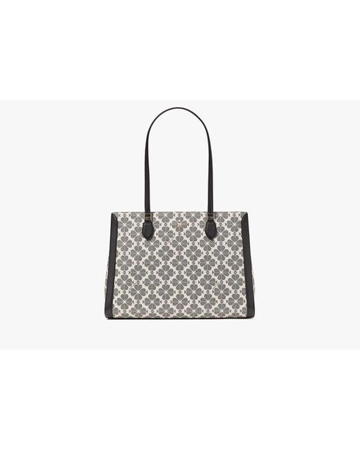 Kate Spade Black Signature Spade Flower East West Large Laptop Tote