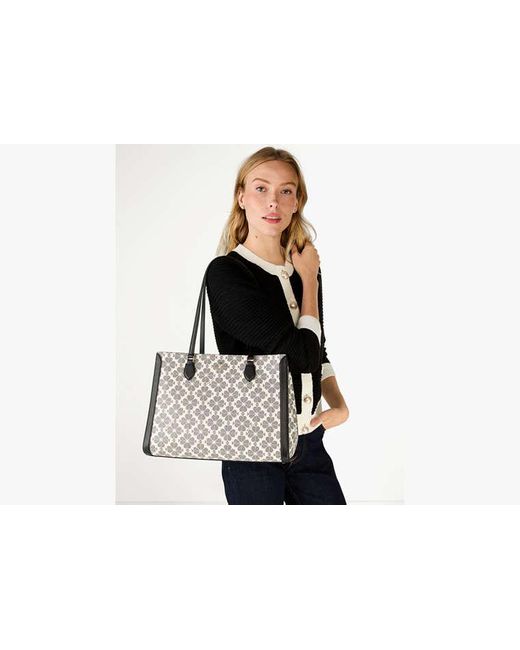 Kate Spade Black Signature Spade Flower East West Large Laptop Tote