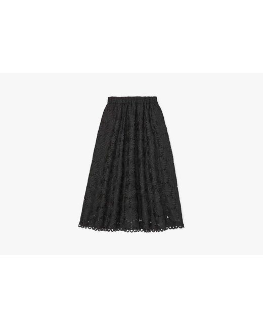 Kate Spade Black Daisy Lace Skirt