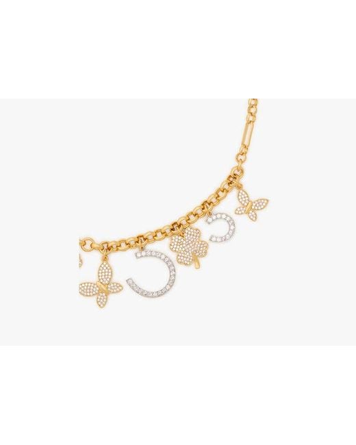 Kate Spade Black Lucky Charm Statement Necklace, Clear/Two Tone