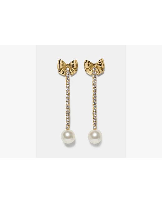 Kate Spade White Kate Spade Bling And Bows Linear Earring