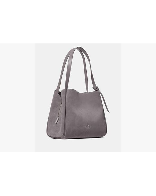Kate Spade Black Knott Suede Large Carryall, Hare