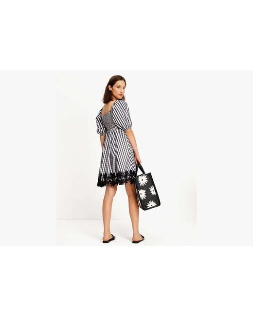 Kate Spade Black Spring Gingham Puff Sleeve Dress