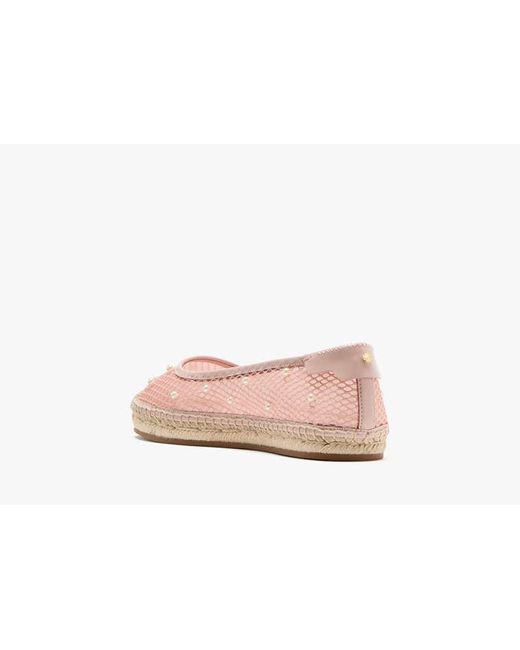 Kate Spade Black Pearl Fishnet Espadrille Ballet Flats